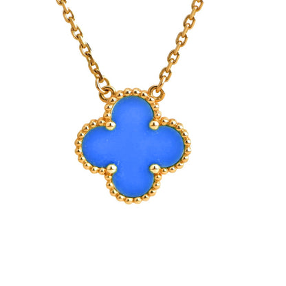 [Royal Top]CLOVER 15MM BLUE AGATE NECKLACE