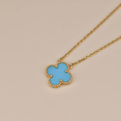 [Royal Top]CLOVER 15MM VINTAGE TURQUOISE NECKLACE