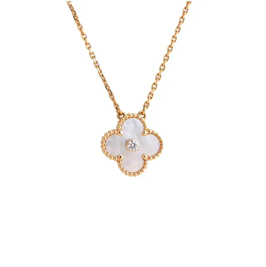 [Royal Top]CLOVER 15MM DIAMOND WHITE FRITILLARIA NECKLACE