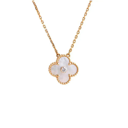 [Royal Top]CLOVER 15MM DIAMOND WHITE FRITILLARIA NECKLACE
