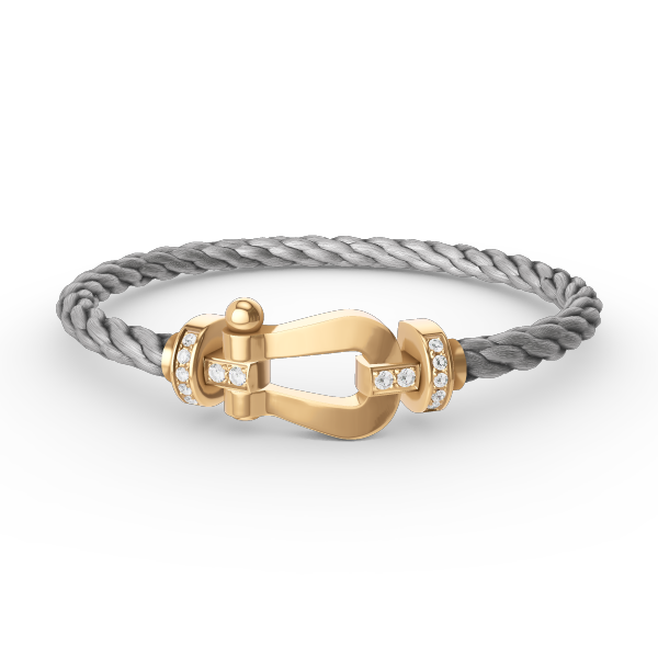 [Royal Top]FORCE LARGE HORSESHOE HALF DIAMOND BRACELET GOLD