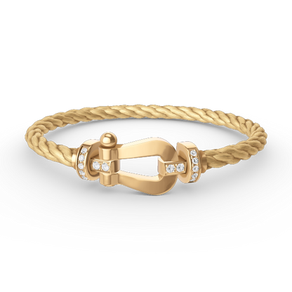 [Royal Top]FORCE LARGE HORSESHOE HALF DIAMOND BRACELET GOLD