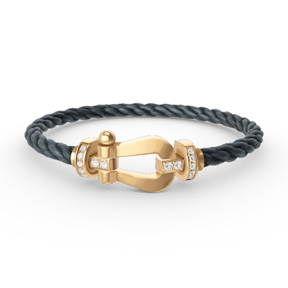 [Royal Top]FORCE LARGE HORSESHOE HALF DIAMOND BRACELET GOLD