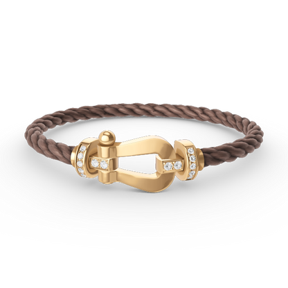 [Royal Top]FORCE LARGE HORSESHOE HALF DIAMOND BRACELET GOLD