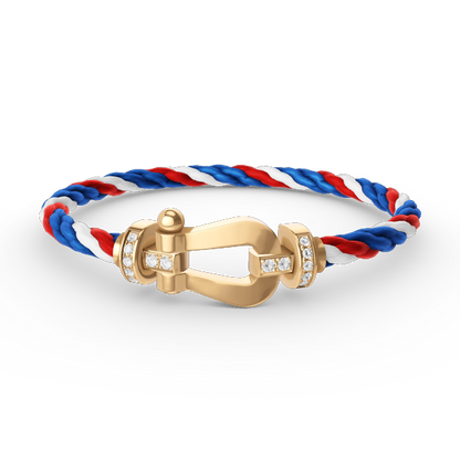[Royal Top]FORCE LARGE HORSESHOE HALF DIAMOND BRACELET GOLD