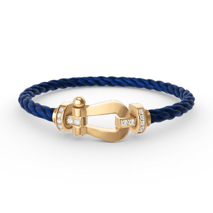 [Royal Top]FORCE LARGE HORSESHOE HALF DIAMOND BRACELET GOLD
