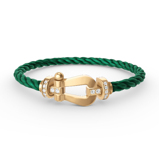 [Royal Top]FORCE LARGE HORSESHOE HALF DIAMOND BRACELET GOLD