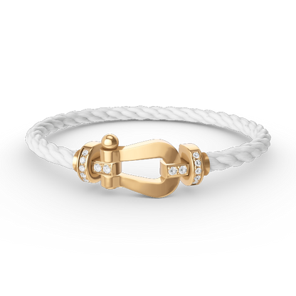 [Royal Top]FORCE LARGE HORSESHOE HALF DIAMOND BRACELET GOLD