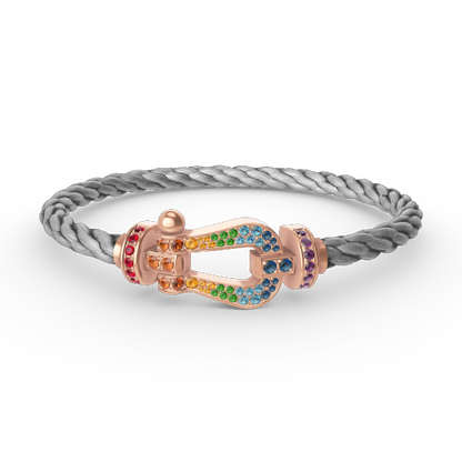[Royal Top]FORCE LARGE HORSESHOE  COLORED DIAMOND BRACELET ROSE GOLD