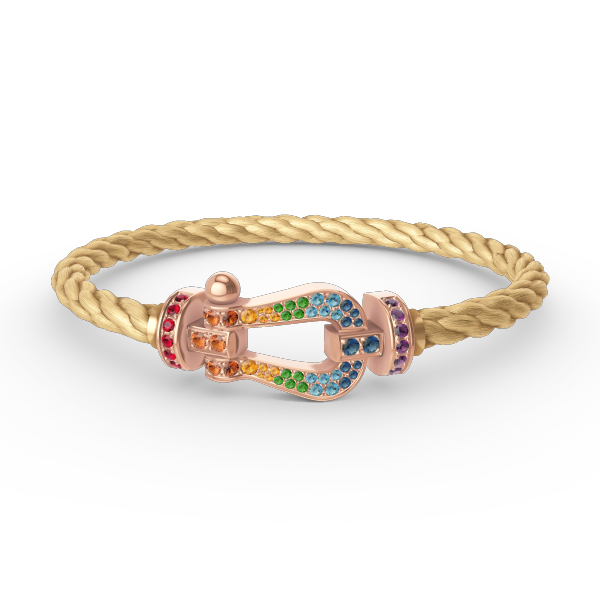 [Royal Top]FORCE LARGE HORSESHOE  COLORED DIAMOND BRACELET ROSE GOLD