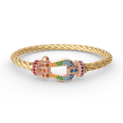 [Royal Top]FORCE LARGE HORSESHOE  COLORED DIAMOND BRACELET ROSE GOLD