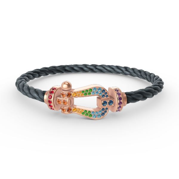 [Royal Top]FORCE LARGE HORSESHOE  COLORED DIAMOND BRACELET ROSE GOLD
