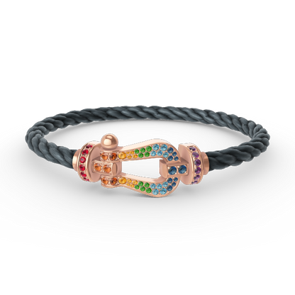 [Royal Top]FORCE LARGE HORSESHOE  COLORED DIAMOND BRACELET ROSE GOLD