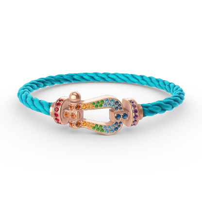 [Royal Top]FORCE LARGE HORSESHOE  COLORED DIAMOND BRACELET ROSE GOLD