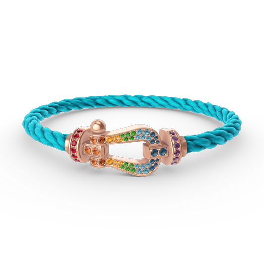 [Royal Top]FORCE LARGE HORSESHOE  COLORED DIAMOND BRACELET ROSE GOLD