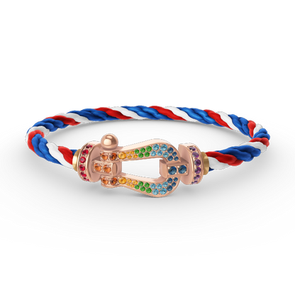 [Royal Top]FORCE LARGE HORSESHOE  COLORED DIAMOND BRACELET ROSE GOLD