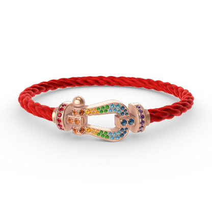 [Royal Top]FORCE LARGE HORSESHOE  COLORED DIAMOND BRACELET ROSE GOLD