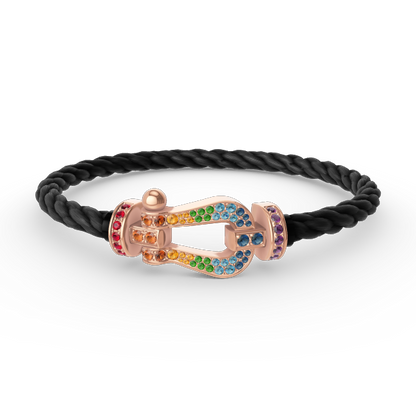 [Royal Top]FORCE LARGE HORSESHOE  COLORED DIAMOND BRACELET ROSE GOLD