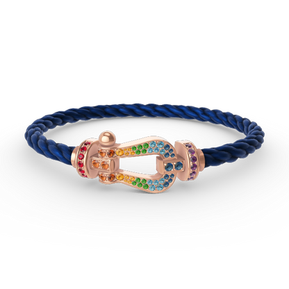 [Royal Top]FORCE LARGE HORSESHOE  COLORED DIAMOND BRACELET ROSE GOLD