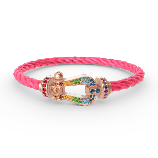 [Royal Top]FORCE LARGE HORSESHOE  COLORED DIAMOND BRACELET ROSE GOLD