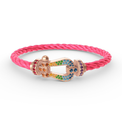 [Royal Top]FORCE LARGE HORSESHOE  COLORED DIAMOND BRACELET ROSE GOLD