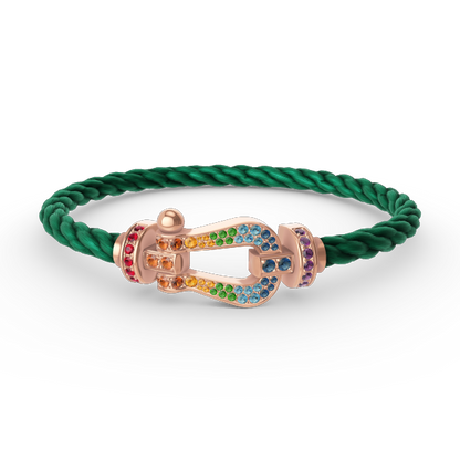 [Royal Top]FORCE LARGE HORSESHOE  COLORED DIAMOND BRACELET ROSE GOLD