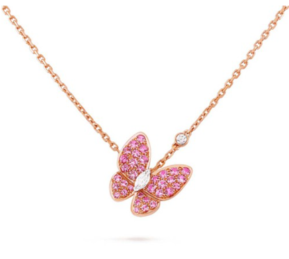 [Royal Top]BUTTERFLY RED DIAMOND ROSE GOLD NECKLACE