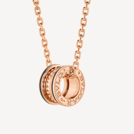 [Royal Top]ZERO 1 ROCK PEDANT PINK GOLD BLACK NECKLACE