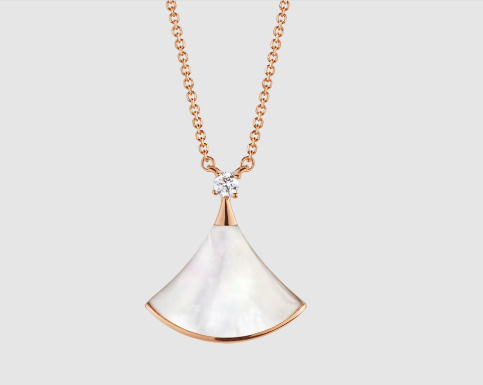 [Royal Top]DREAM NECKLACE WHITE MOP PINK GOLD 1 DIAMOND