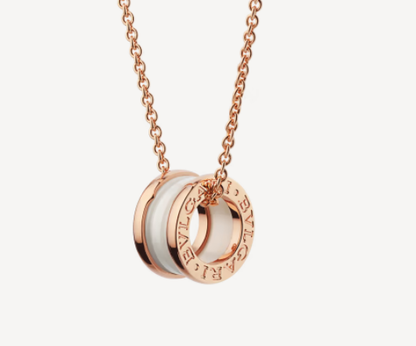 [Royal Top]ZERO 1 WHITE CERAMIC PINK GOLD NECKLACE
