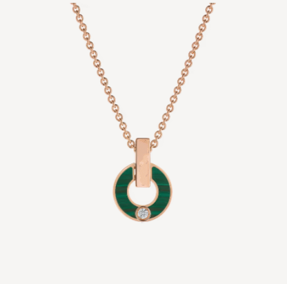 [Royal Top]GARI NECKLACE PINK GOLD MALACHITE