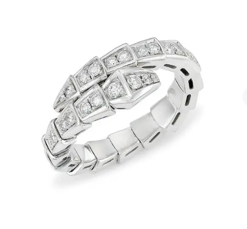 [Royal Top]SERPENTI RING SILVER DIAMOND PAVED 4MM