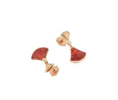 [Royal Top]DREAM Carnelian PINK GOLD EARRINGS