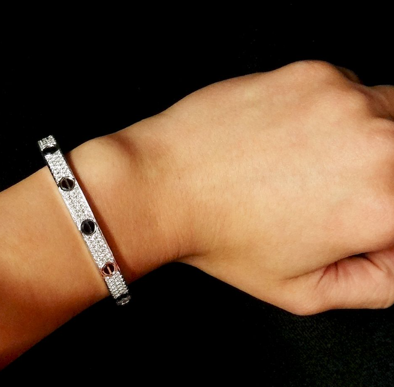 [Royal Top]LOVE BRACELET 6.1MM DIAMOND-PAVED CERAMIC