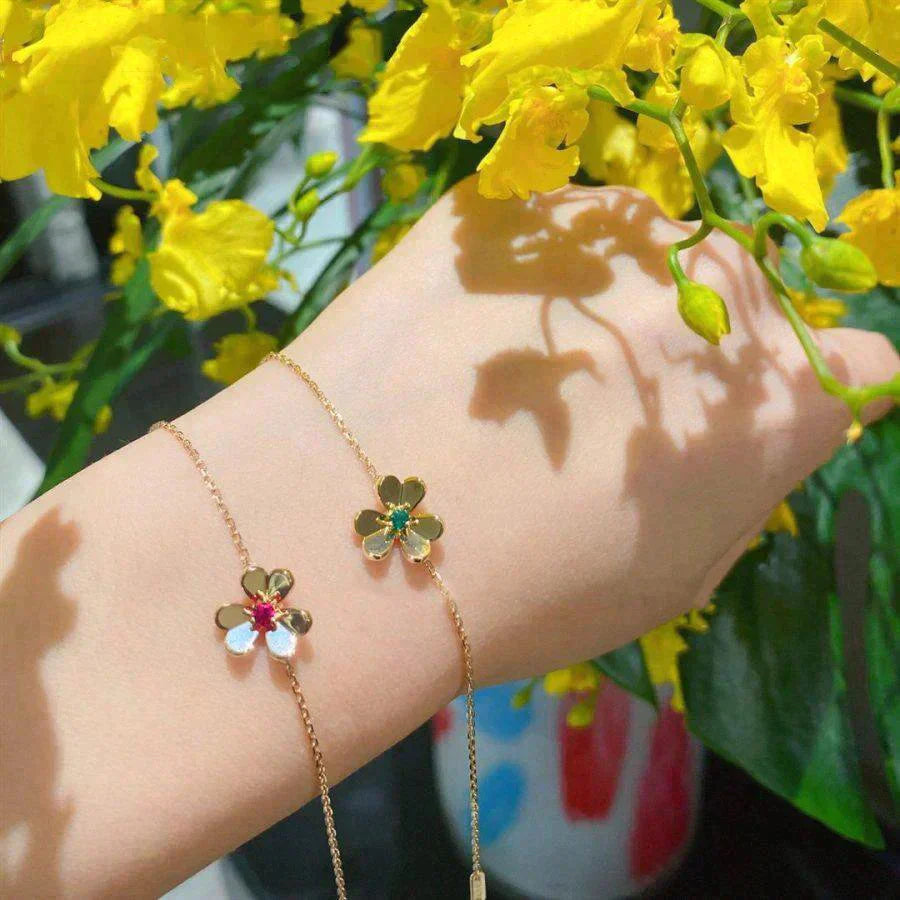 [Royal Top]FRIVOLE GOLD FLOWER PINK MALACHITE BRACELET