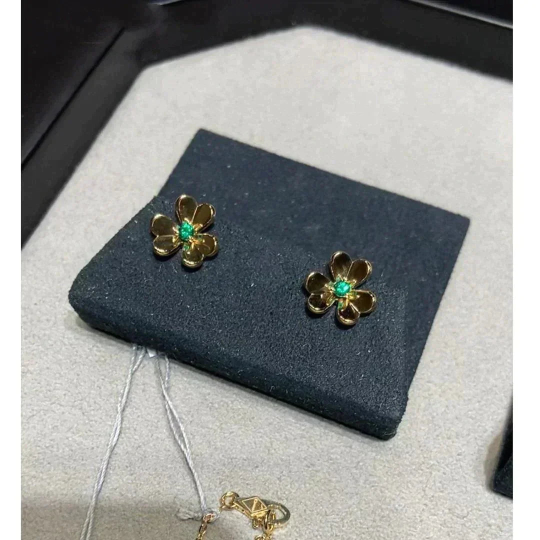 [Royal Top]FRIVOLE  FLOWER MALACHITE EARRINGS