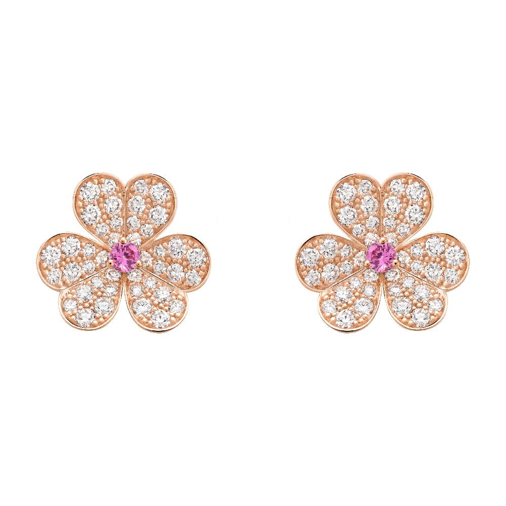 [Royal Top]FRIVOLE PINK GOLD FLOWER DIAMOND EARRINGS