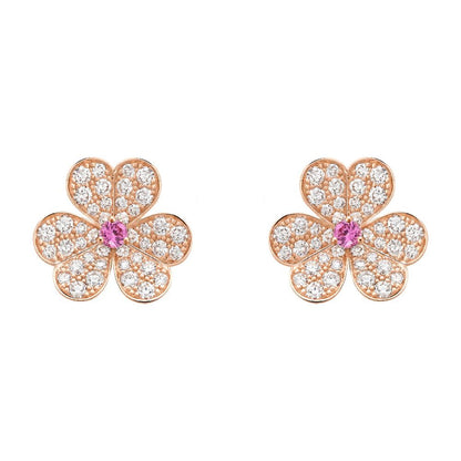 [Royal Top]FRIVOLE PINK GOLD FLOWER DIAMOND EARRINGS