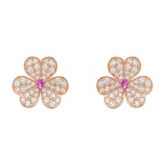 [Royal Top]FRIVOLE PINK GOLD FLOWER DIAMOND EARRINGS