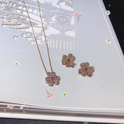 [Royal Top]FRIVOLE PINK GOLD FLOWER DIAMOND EARRINGS