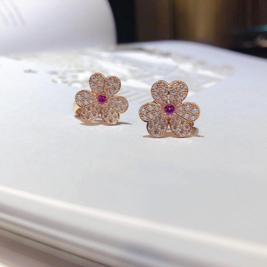 [Royal Top]FRIVOLE PINK GOLD FLOWER DIAMOND EARRINGS