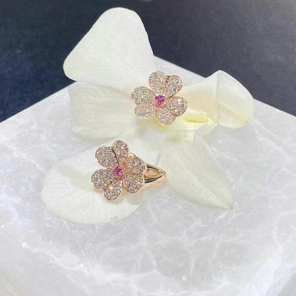 [Royal Top]FRIVOLE PINK GOLD FLOWER DIAMOND EARRINGS