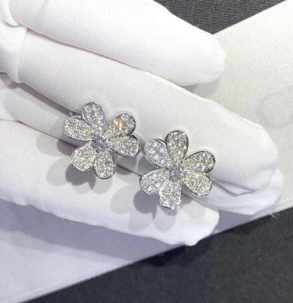 [Royal Top]FRIVOLE SILVER FLOWER DIAMOND EARRINGS