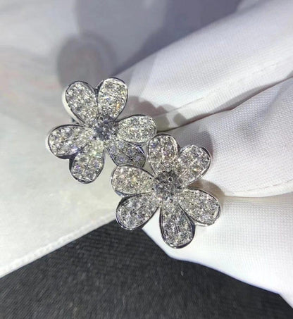 [Royal Top]FRIVOLE SILVER FLOWER DIAMOND EARRINGS