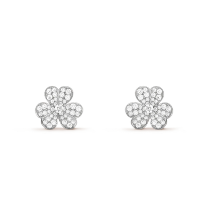 [Royal Top]FRIVOLE SILVER FLOWER DIAMOND EARRINGS