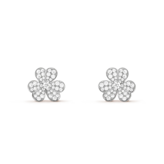 [Royal Top]FRIVOLE SILVER FLOWER DIAMOND EARRINGS