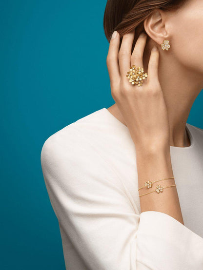 [Royal Top]FRIVOLE GOLD FLOWER DIAMOND EARRINGS