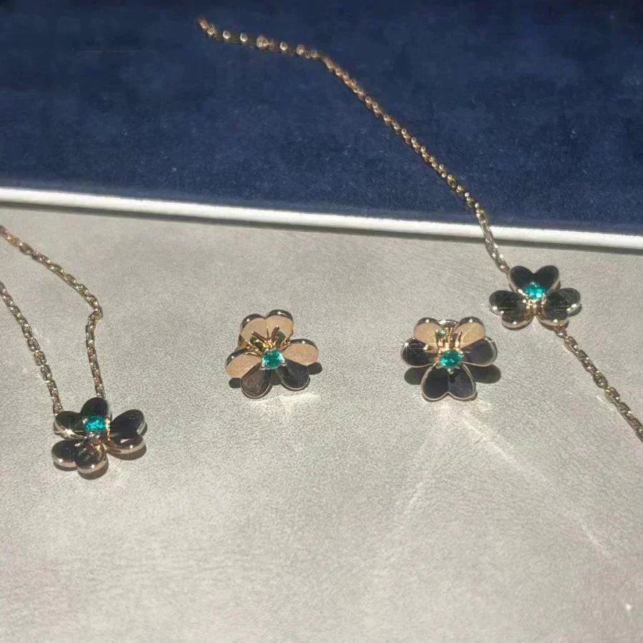 [Royal Top]FRIVOLE  FLOWER MALACHITE EARRINGS