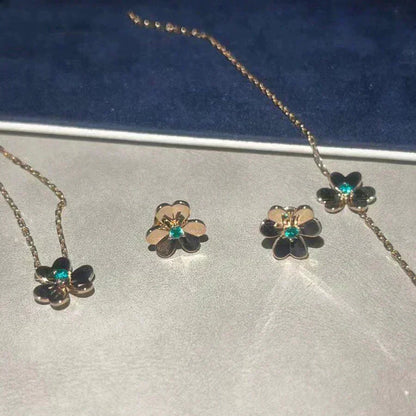 [Royal Top]FRIVOLE  FLOWER MALACHITE EARRINGS
