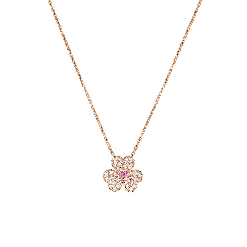 [Royal Top]FRIVOLE ROSE GOLD FLOWER DIAMOND NECKLACE